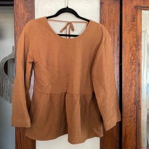 Madewell Peplum Open Back Top